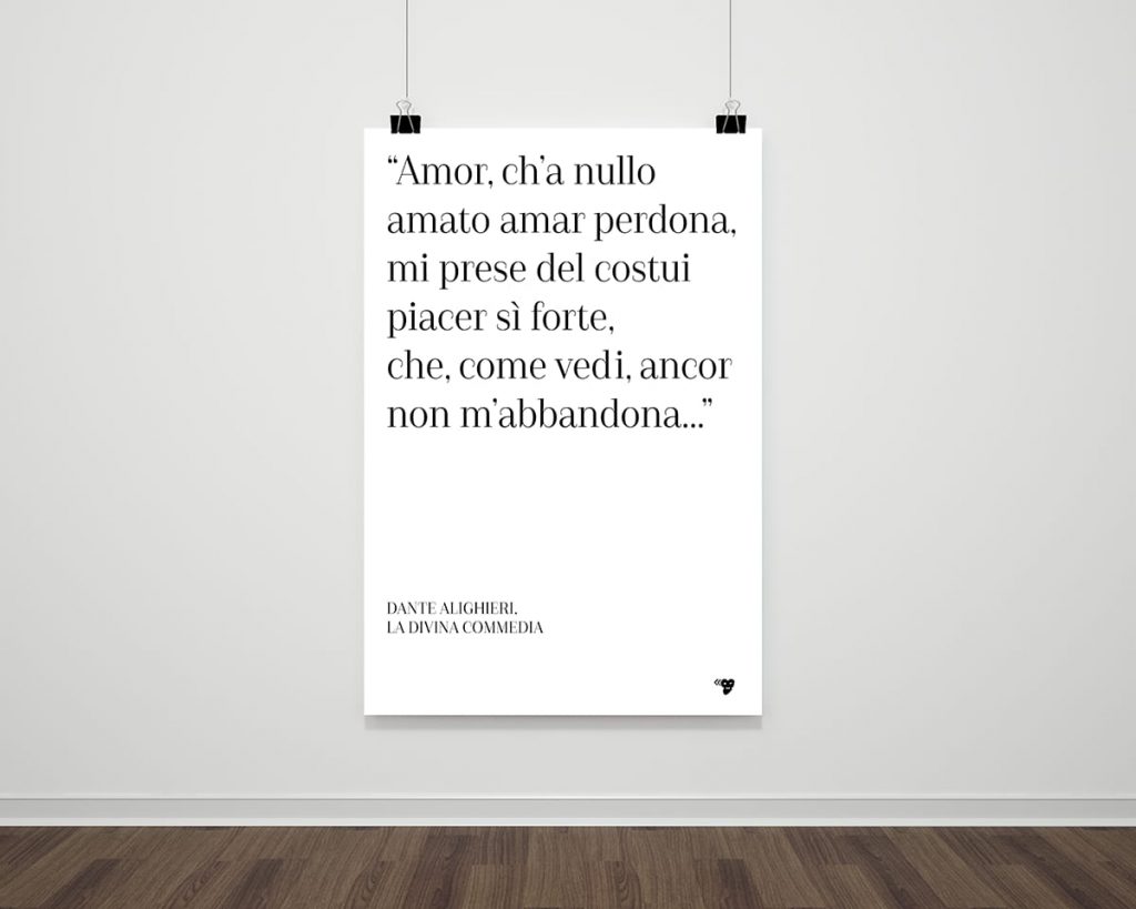 Poster Amor ch’a nullo amato, Dante Alighieri PaperVictim Poster Amor ch’a nullo amato, Dante Alighieri PaperVictim